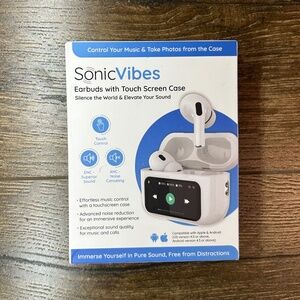Sonic vibes earbuds with touch screen case